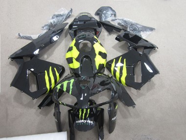 Meilleurs Carénages Moto Honda CBR600RR 2005-2006 - Noir Brillant Vert Monstre