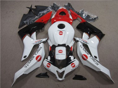 Meilleurs Carénages Moto Honda CBR600RR 2007-2008 - Blanc Rouge Noir Brillant Konica Minolta