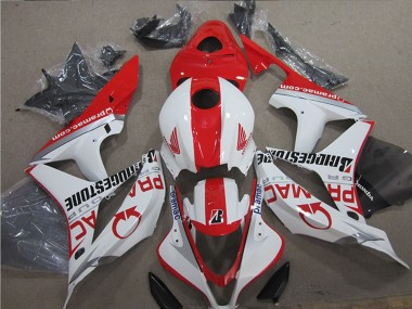 Meilleurs Carénages Moto Honda CBR600RR 2007-2008 - Blanc Rouge Pramac Bridgestone