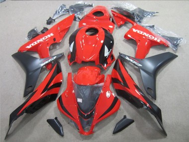 Meilleurs Carénages Moto Honda CBR600RR 2007-2008 - Rouge Noir Brillant Noir Mat