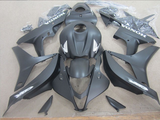 Carénage Moto Honda CBR600RR 2007-2008 - Noir Mat Blanc Décalque