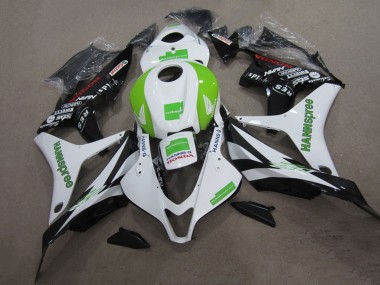 Meilleurs Kits Carénage Moto Honda CBR600RR 2007-2008 - Blanc Vert Noir Brillant Hannspree