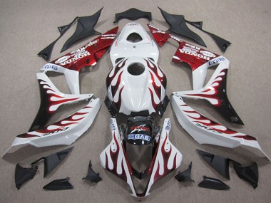 Meilleurs Carénages Moto Honda CBR600RR 2007-2008 - Blanc Rouge Noir Brillant Flamme