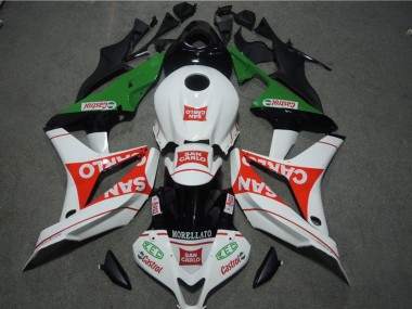 Meilleurs Carénages Moto Honda CBR600RR 2007-2008 - Blanc Rouge Vert San Carlo