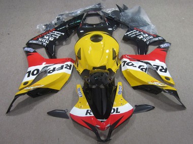 Meilleurs Carénages Moto Honda CBR600RR 2007-2008 - Jaune Blanc Rouge Noir Brillant Repsol