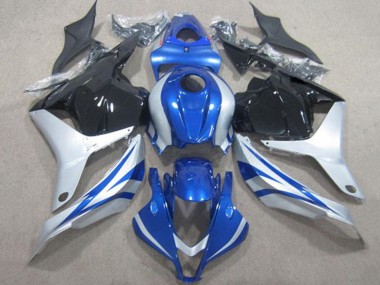 Meilleurs Carénages Moto Honda CBR600RR 2009-2012 - Argent Bleu Noir Brillant Bande