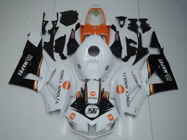 Meilleurs Carénages Moto Honda CBR1000RR 2012-2016 - Blanc Orange Noir Brillant Konica Minolta 56