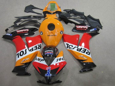 Meilleurs Carénages Moto Honda CBR1000RR 2012-2016 - Orange Blanc Rouge Noir Brillant Repsol 1