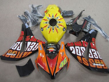 Meilleurs Carénages Moto Honda CBR1000RR 2008-2011 - Jaune Orange Noir Brillant Rossi Repsol 46