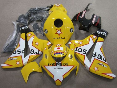 Meilleurs Carénages Moto Honda CBR1000RR 2008-2011 - Jaune Blanc Noir Brillant Star Repsol HRC