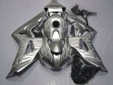 Meilleurs Carénages Moto Honda CBR1000RR 2006-2007 - Argent Blanc Flamme