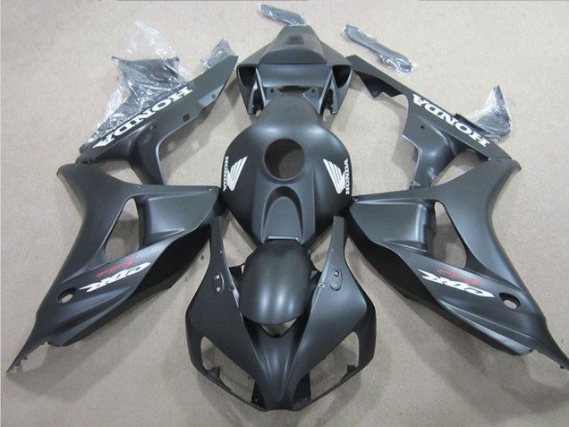 Carénages Moto Honda CBR1000RR 2006-2007 - Noir Mat Blanc Décalque