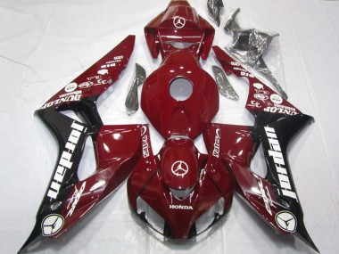 Meilleurs Carénages Moto Honda CBR1000RR 2006-2007 - Rouge Marron Noir Brillant Blanc Jordan