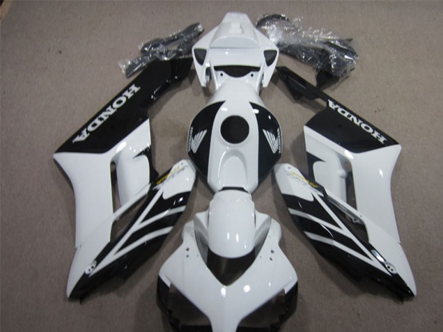 Carénages Moto Honda CBR1000RR 2004-2005 - Blanc Noir Brillant Bande