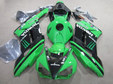 Meilleurs Carénages Moto Honda CBR1000RR 2004-2005 - Vert Noir Brillant Monstre