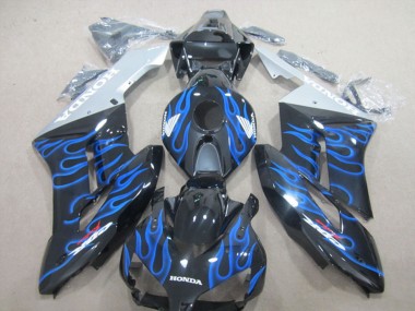 Meilleurs Carénages Moto Honda CBR1000RR 2004-2005 - Noir Brillant Bleu Flamme