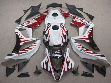 Meilleurs Carénages Moto Honda CBR1000RR 2004-2005 - Blanc Rouge Noir Brillant Flamme Requin