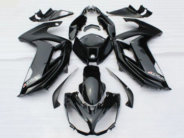 Carénages Moto Kawasaki ER6F 2012-2014 - Noir Brillant Décalque