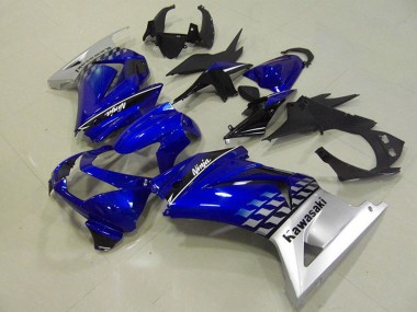 Meilleurs Carénages Moto Kawasaki ZX250R 2008-2012 - Bleu Argent