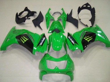 Meilleurs Carénages Moto Kawasaki ZX250R 2008-2012 - Vert Noir Monstre