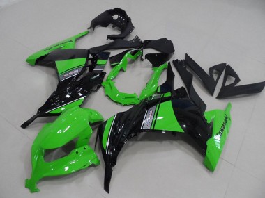 Meilleurs Carénages Moto Kawasaki ZX300R 2013-2018 - Vert Noir Brillant