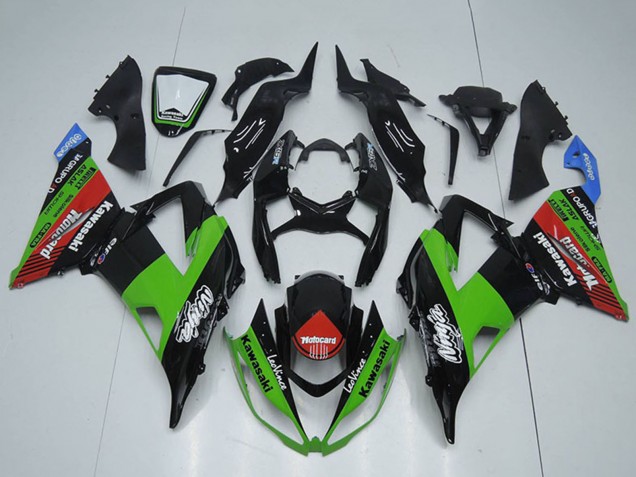 Carénages Moto Kawasaki ZX6R 2013-2018 - Noir Brillant Vert Rouge Bleu Motocard