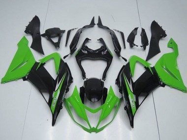 Meilleurs Kits Carénages Moto Kawasaki ZX6R 2013-2018 - Vert Noir Brillant