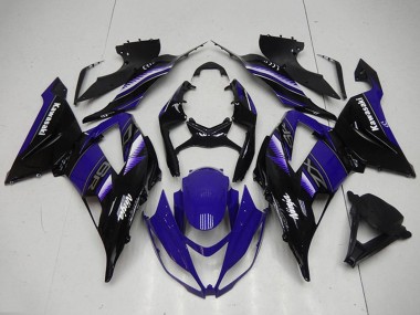 Meilleurs Kits Carénage Moto Kawasaki ZX6R 2013-2018 - Bleu Noir Brillant