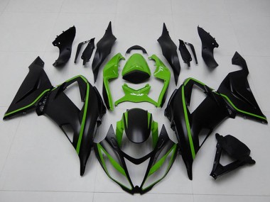 Meilleurs Carénages Moto Kawasaki ZX6R 2013-2018 - Vert Noir Mat
