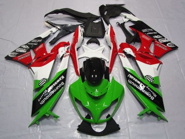 Meilleurs Carénages Moto Kawasaki ZX6R 2009-2012 - Blanc Rouge Vert Noir Brillant