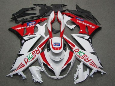 Meilleurs Carénages Moto Kawasaki ZX6R 2009-2012 - Blanc Rouge Noir Rapid
