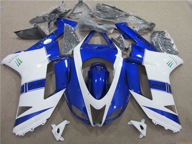 Meilleurs Carénages Moto Kawasaki ZX6R 2007-2008 - Bleu Blanc Monstre