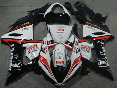 Meilleurs Carénages Moto Kawasaki ZX6R 2005-2006 - Blanc Noir Rouge Rizoma Playboy