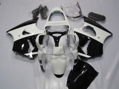 Meilleurs Carénages Moto Kawasaki ZX6R 2000-2002 - Blanc Noir Brillant