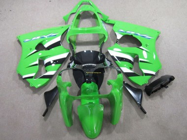 Meilleurs Kit Carénage Moto Kawasaki ZX6R 2000-2002 - Vert Blanc Noir