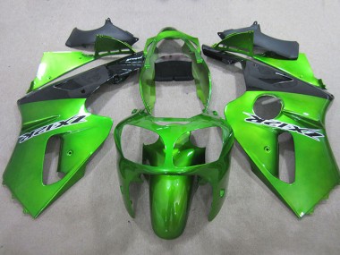 Meilleurs Carénages Moto Kawasaki ZX12R 2000-2001 - Vert Noir Mat