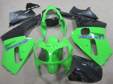 Meilleurs Carénages Moto Kawasaki ZX12R 2000-2001 - Vert Noir Mat Bleu