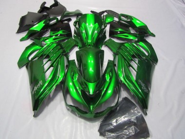 Meilleurs Carénages Moto Kawasaki ZX14R ZZR1400 2012-2024 - Vert Noir Brillant Argent Ninja
