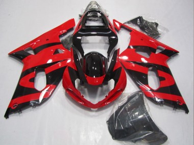 Meilleurs Carénages Moto Suzuki GSXR 600 2001-2003 - Rouge Noir Brillant
