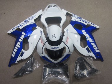 Meilleurs Carénages Moto Suzuki GSXR 600 2001-2003 - Blanc Bleu Jordan Motul