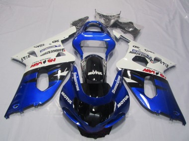 Meilleurs Carénages Moto Suzuki GSXR 600 2001-2003 - Blanc Bleu Noir Brillant Motul