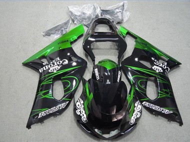 Meilleurs Carénages Moto Suzuki GSXR 600 2001-2003 - Noir Brillant Vert Corona Extra Alstare