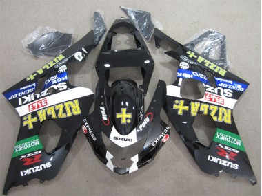 Meilleurs Carénages Moto Suzuki GSXR 600 2004-2005 - Noir Brillant Blanc Vert Jaune Rizla