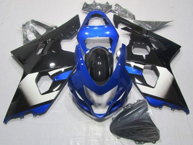Meilleurs Carénages Moto Suzuki GSXR 600 2004-2005 - Bleu Blanc Noir
