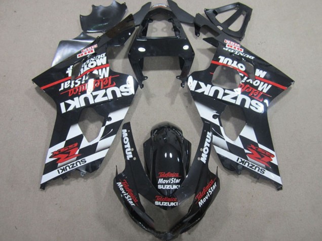 Carénages Moto Suzuki GSXR 600 2004-2005 - Noir Brillant Rouge Blanc Telefonica MoviStar