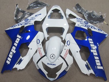 Meilleurs Carénages Moto Suzuki GSXR 600 2004-2005 - Blanc Bleu Jordan Motul