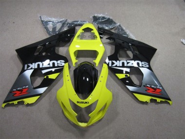 Meilleurs Carénages Moto Suzuki GSXR 600 2004-2005 - Jaune Argent Noir Rouge