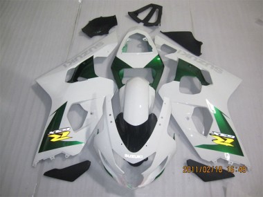 Meilleurs Carénages Moto Suzuki GSXR 600 2004-2005 - Blanc Vert Jaune Noir