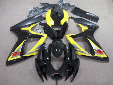 Meilleurs Carénages Moto Suzuki GSXR 600 2006-2007 - Jaune Gris Noir