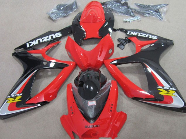Carénages Moto Suzuki GSXR 600 2006-2007 - Rouge Argent Noir Brillant Jaune